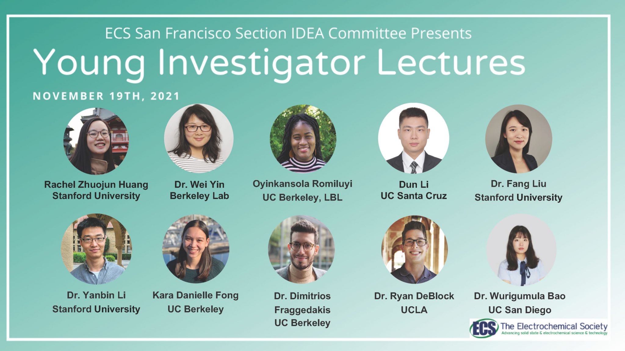 ECS San Francisco Section Young Investigator Lecture Series Showcases